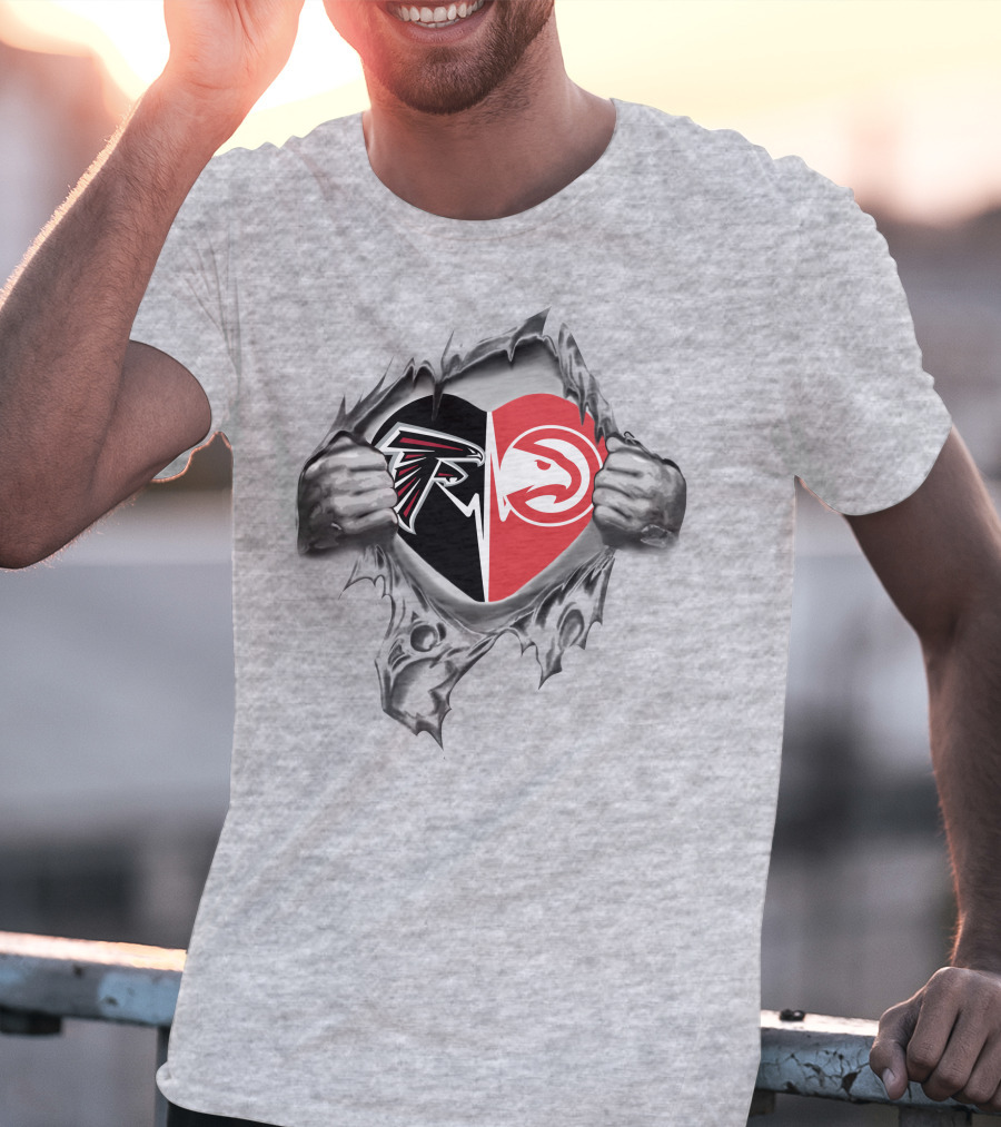 Atlanta Falcons And Hawks Heart It's In My Heart T-Shirt