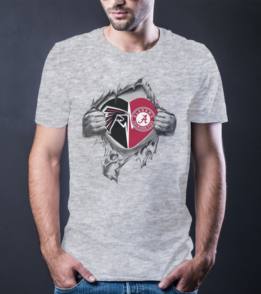 Atlanta Falcons Alabama Crimson Tide Heart Logo 338 Falcons T-Shirt