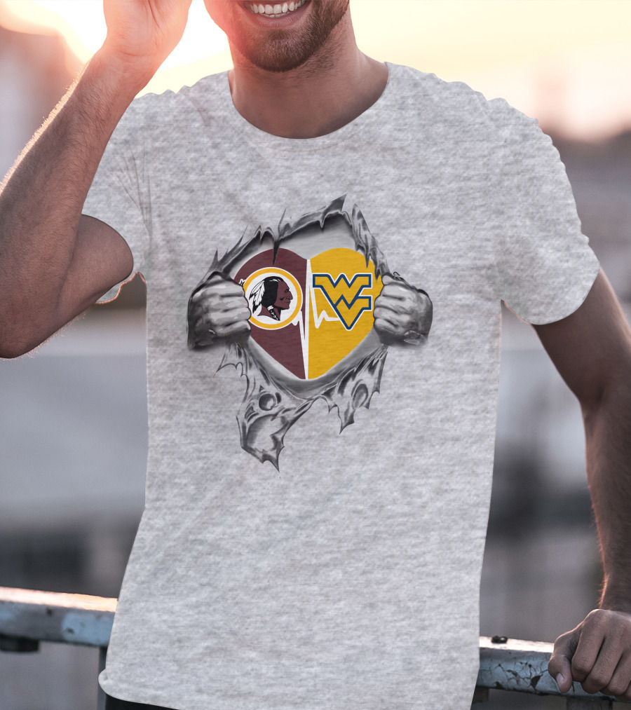 Redskins West Virginia Mountaineers Heart T-Shirt