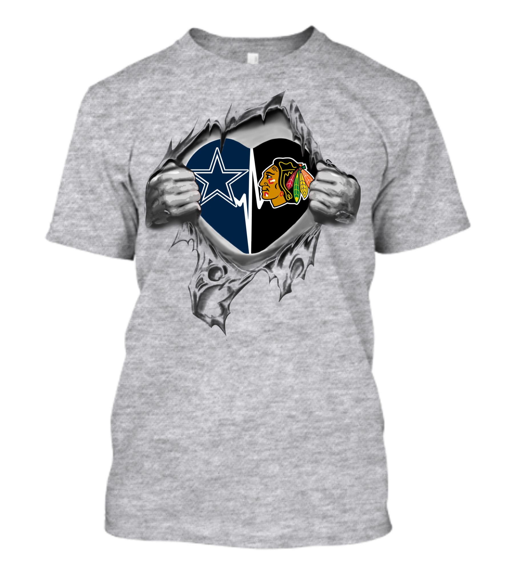 Cowboys Chicago Blackhawks Heart Forever Loyalty T-Shirt
