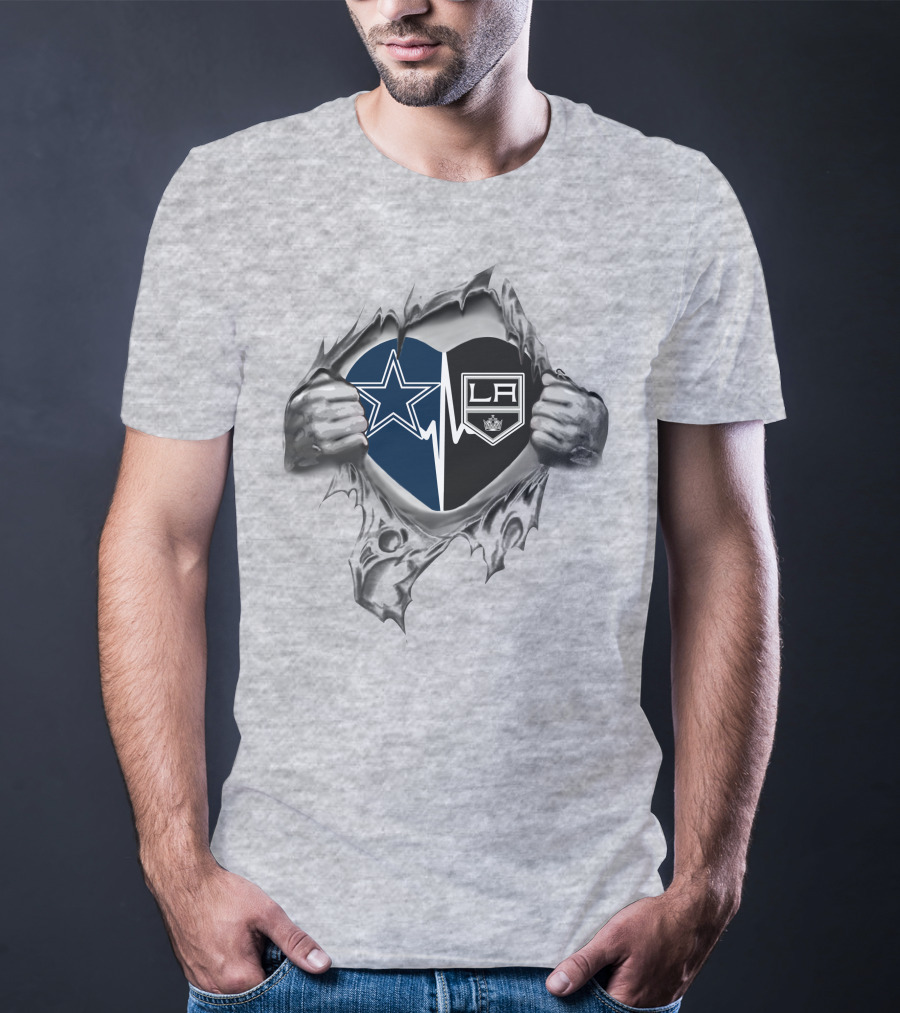 Cowboys Los Angeles Kings Heart Logo Combo T-Shirt