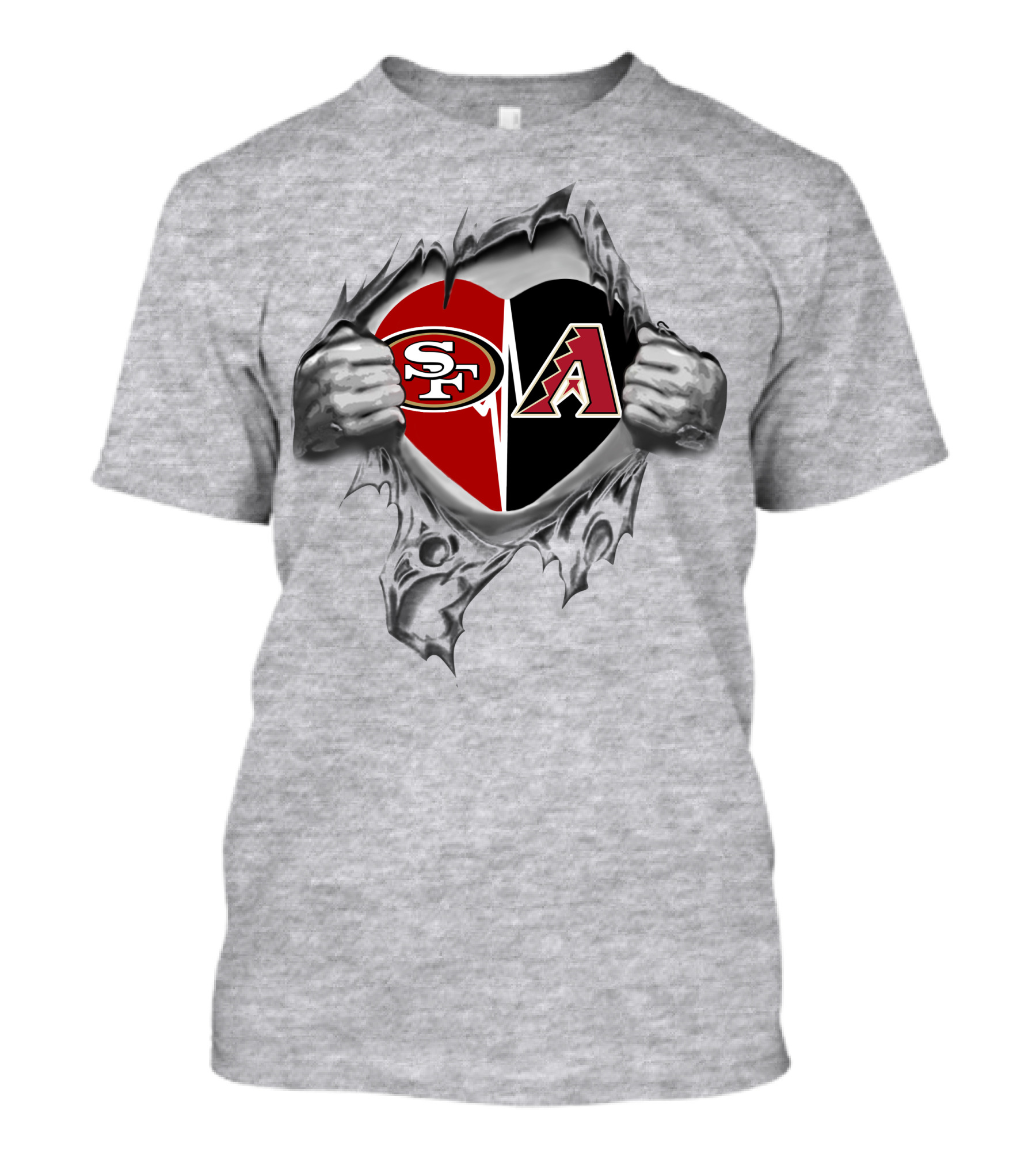49ers Arizona Diamondbacks Heart Logo Combo T-Shirt
