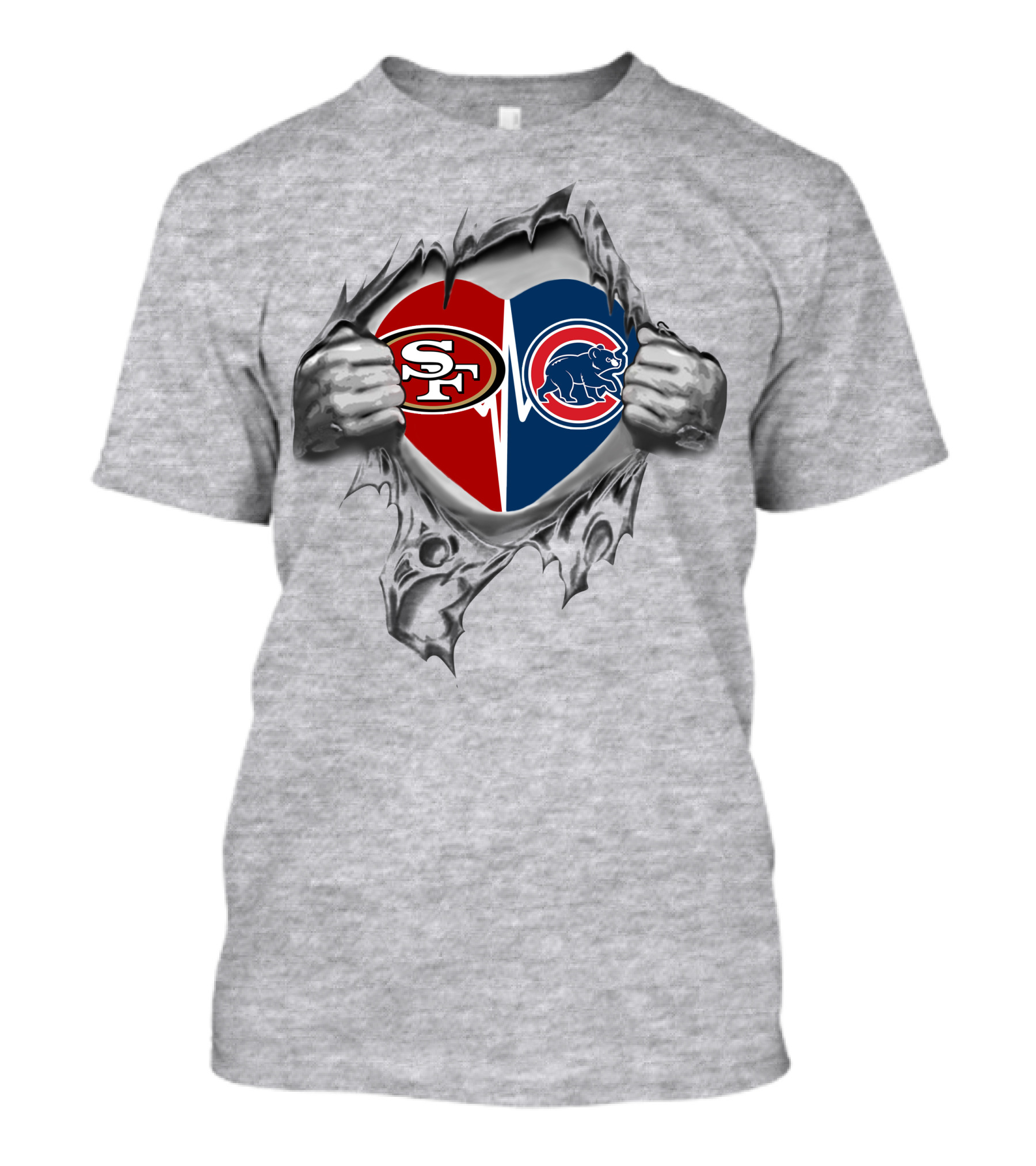 49ers Cubs Heart Design With Logos T-Shirt