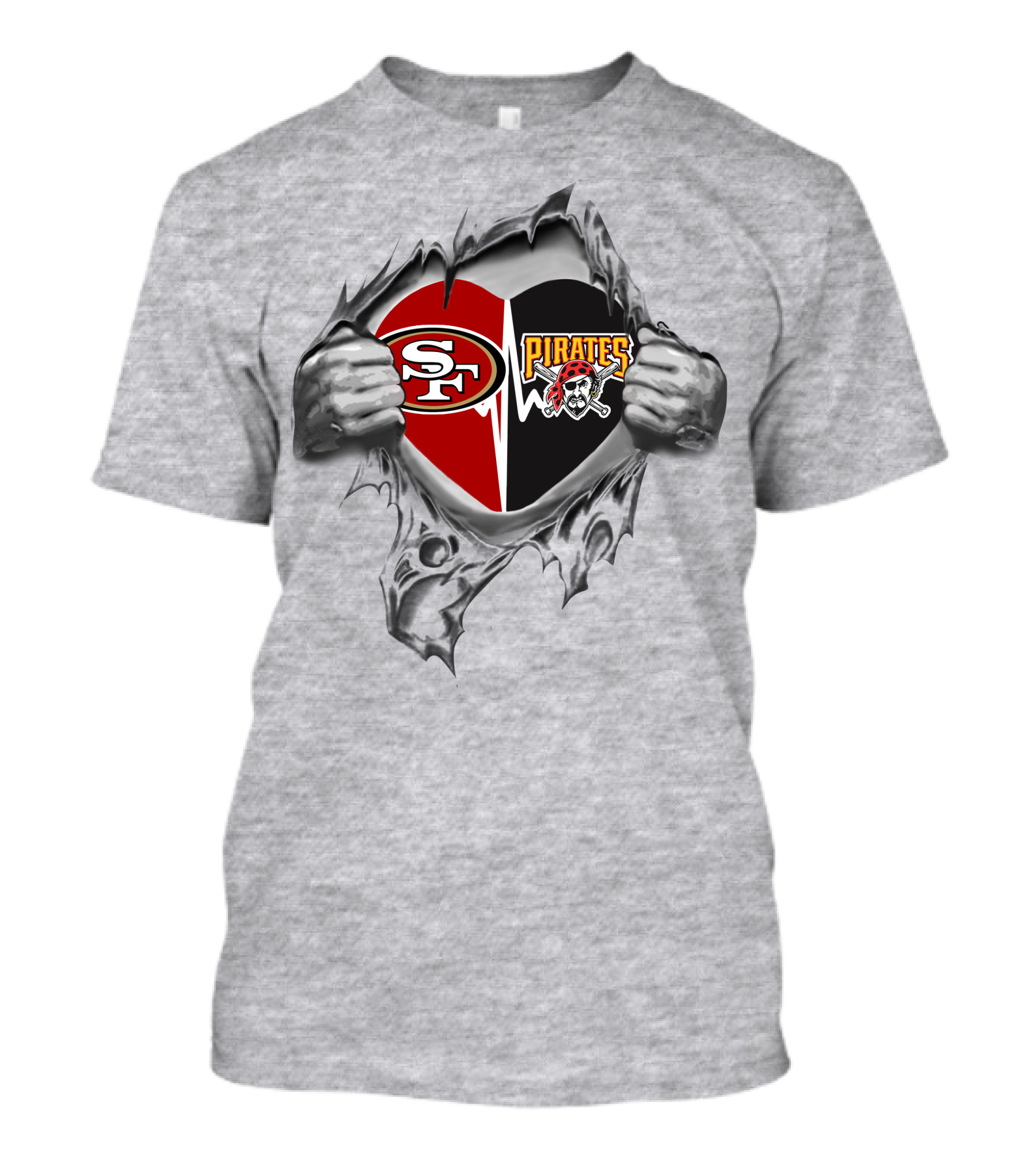49ers Pittsburgh Pirates Heart T-Shirt