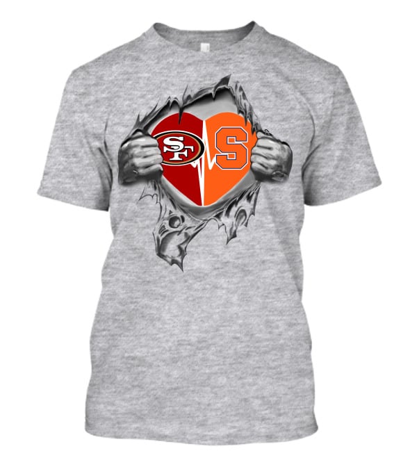 49ers Sf Syracuse Orange Heart Tear T-Shirt