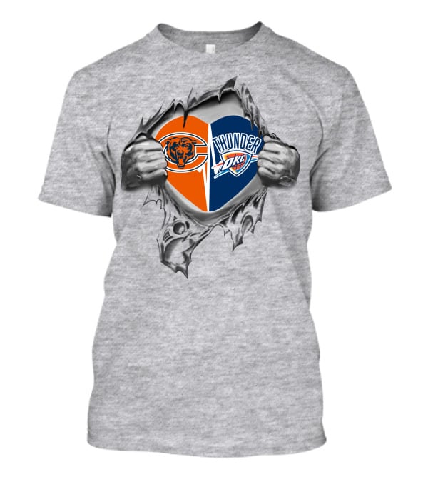 Bears Okc Thunder Heart Torn Reveal T-Shirt