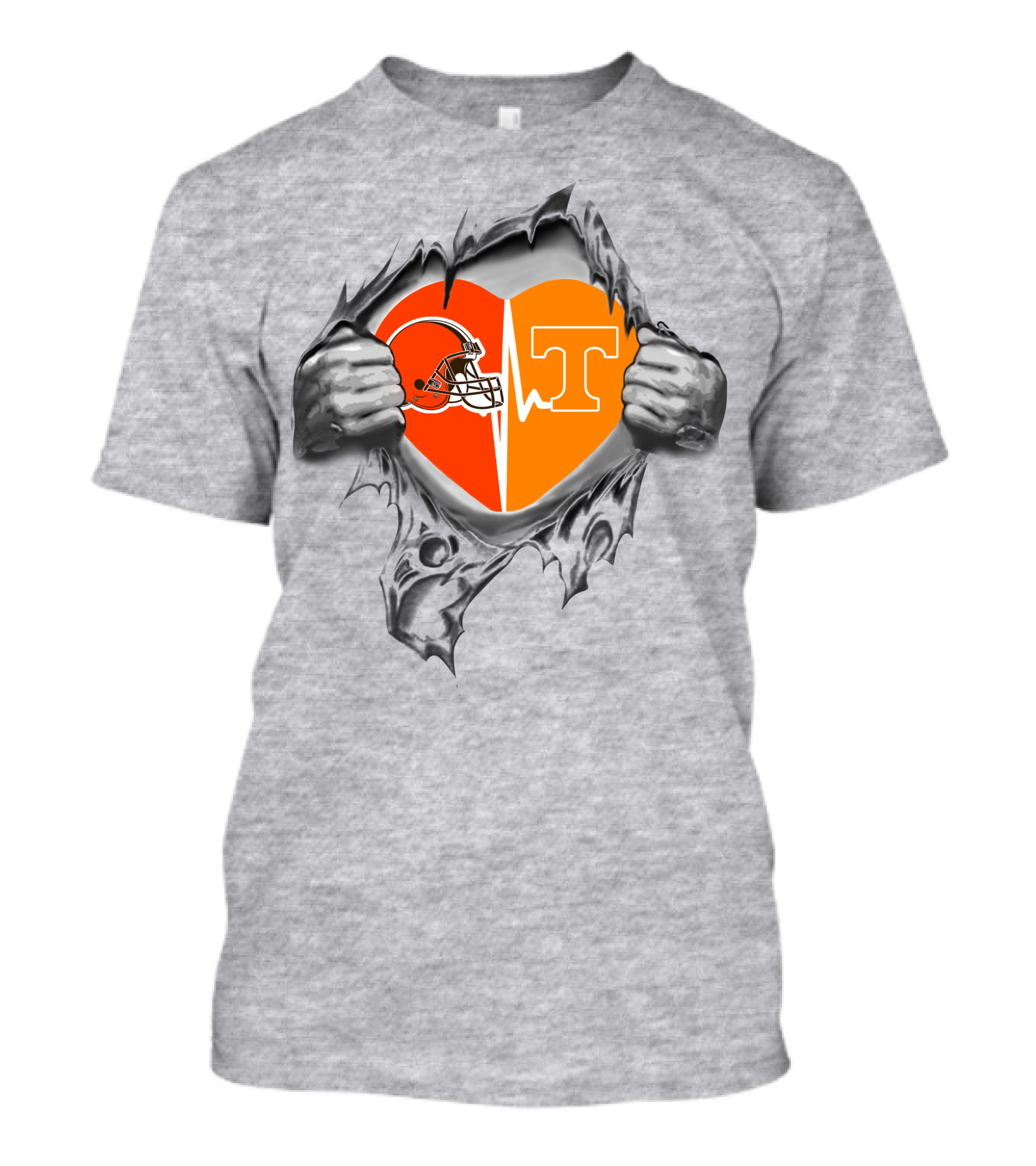 Browns Tennessee Volunteers Heartbeat Passion T-Shirt