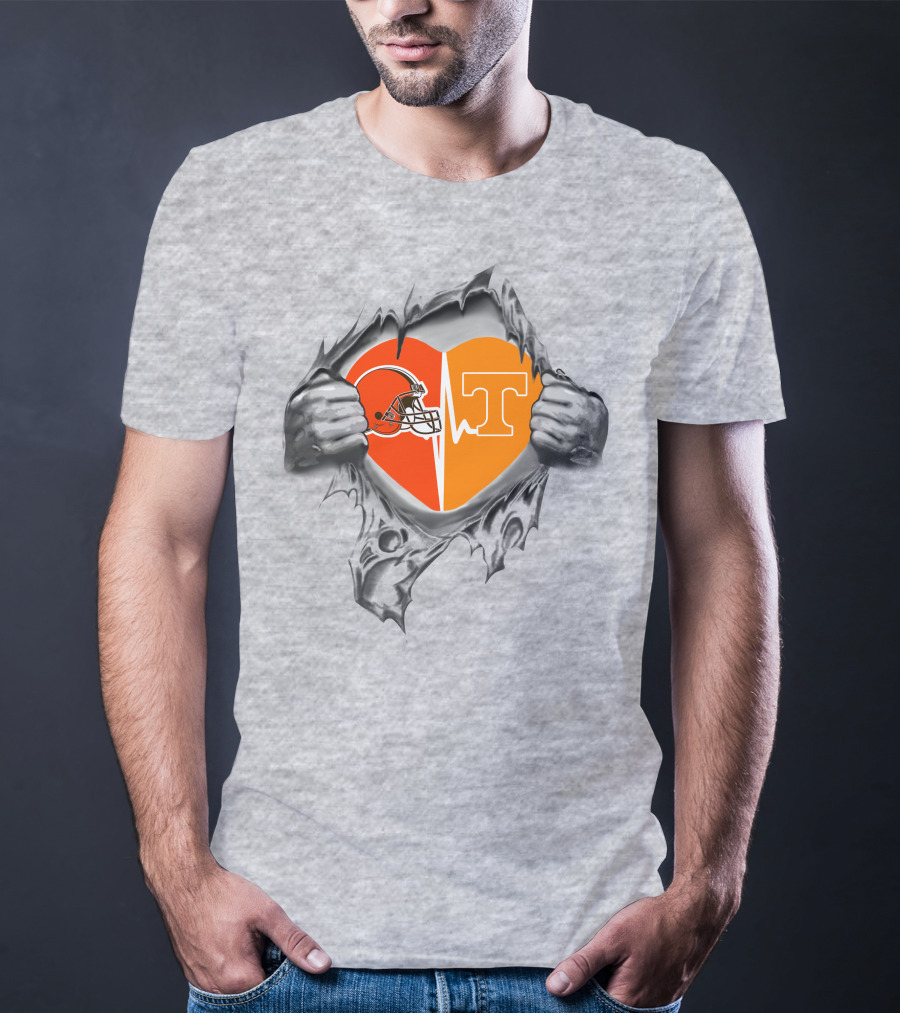 Browns Tennessee Volunteers Heartbeat Passion T-Shirt