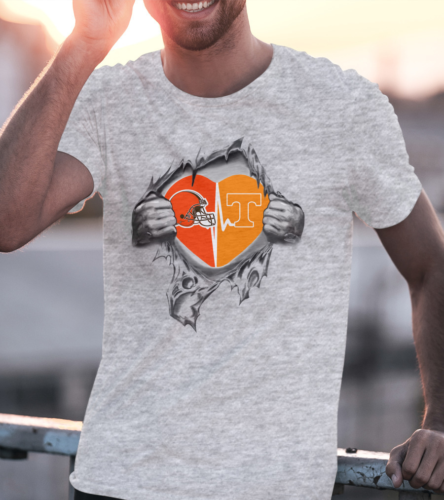 Browns Tennessee Volunteers Heartbeat Passion T-Shirt