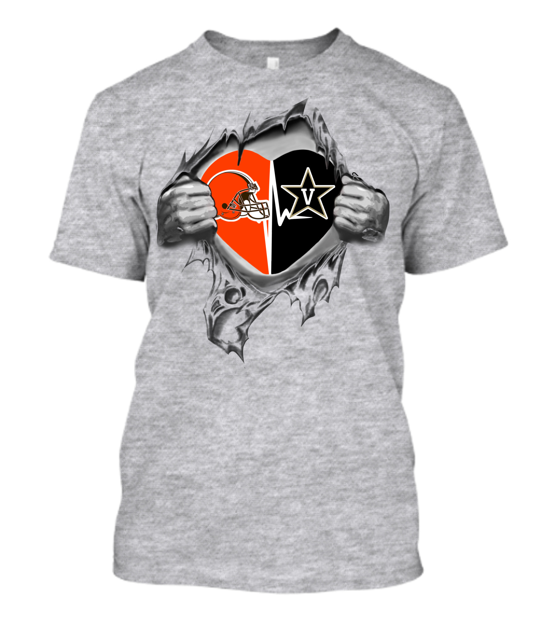 Browns Vanderbilt Commodores Heart Helmet Star T-Shirt