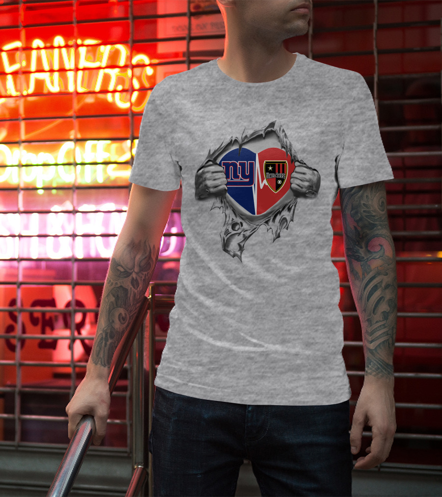 New York Giants Metrostars Heart Logo Fan Tribute T-Shirt