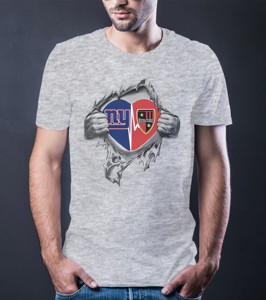New York Giants Metrostars Heart Logo Fan Tribute T-Shirt