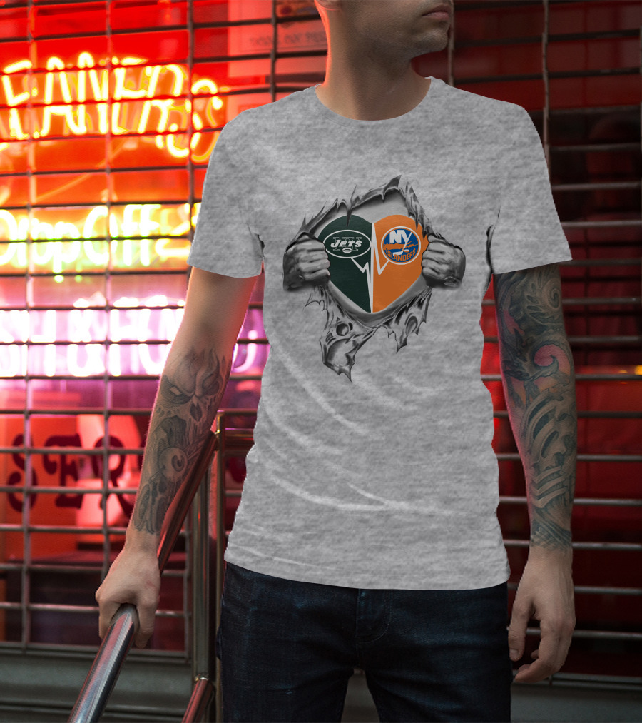 Jets Islanders Heart Combo T-Shirt