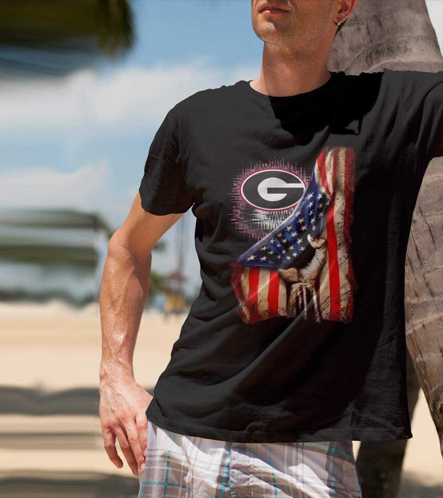 Georgia Bulldogs American Flag G Logo Patriotic T-Shirt