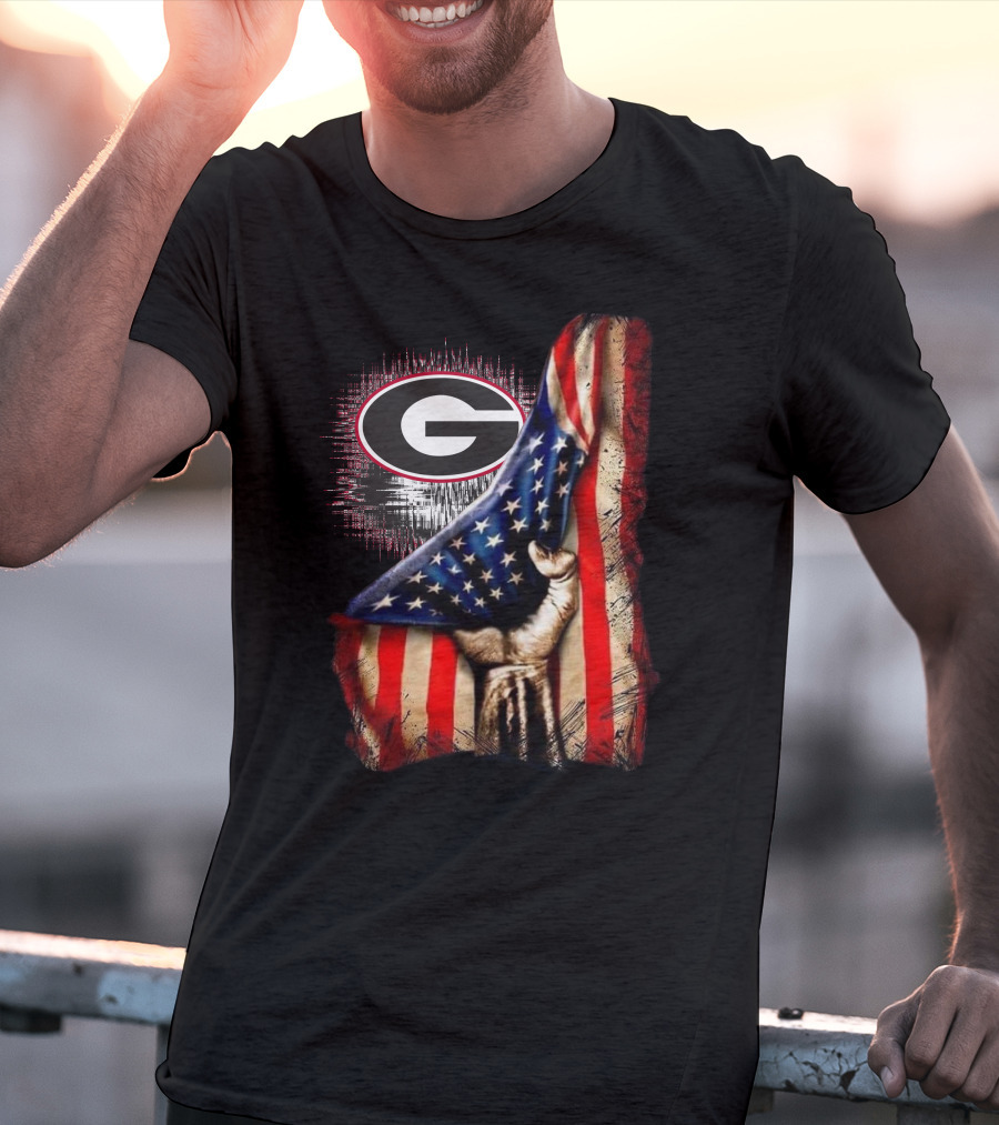 Georgia Bulldogs American Flag G Logo Patriotic T-Shirt