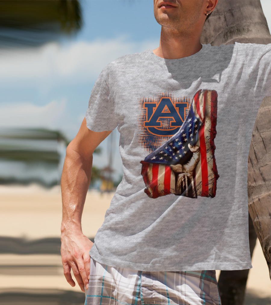 Auburn Tigers American Flag Patriotic T-Shirt