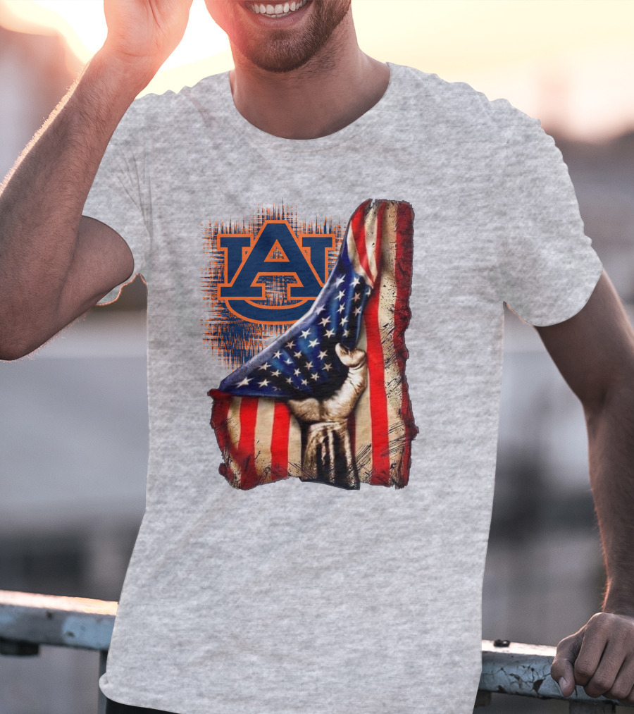 Auburn Tigers American Flag Patriotic T-Shirt