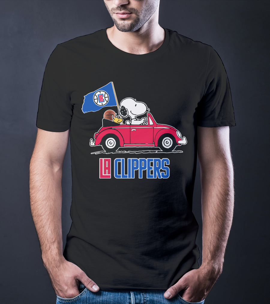 LA Clippers Snoopy Ride Car Basketball Peanuts T-Shirt