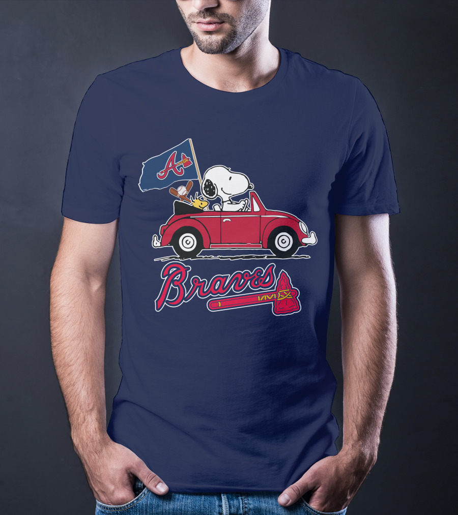 Atlanta Braves Snoopy Woodstocks Car Adventure T-Shirt