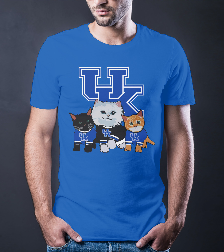 Kentucky Wildcats UK Logo Cats In Team Sweaters T-Shirt