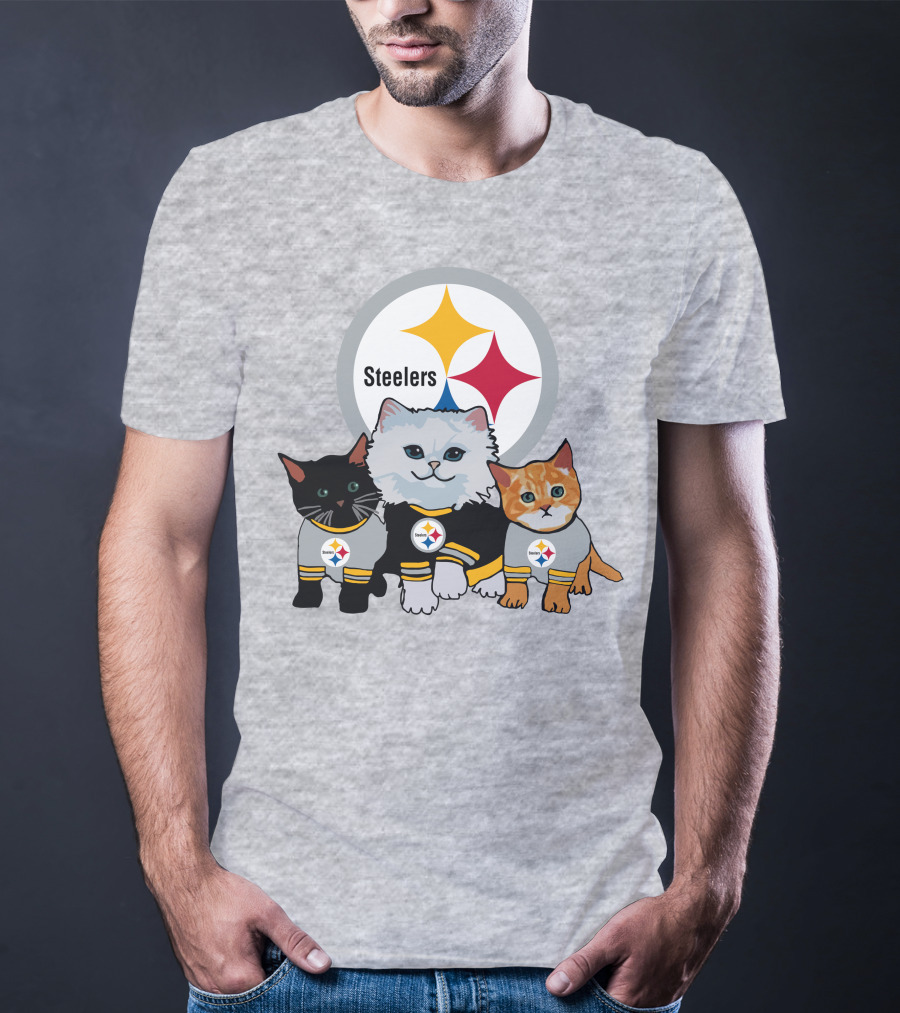 Pittsburgh Steelers Cats Trio With Team T-Shirt