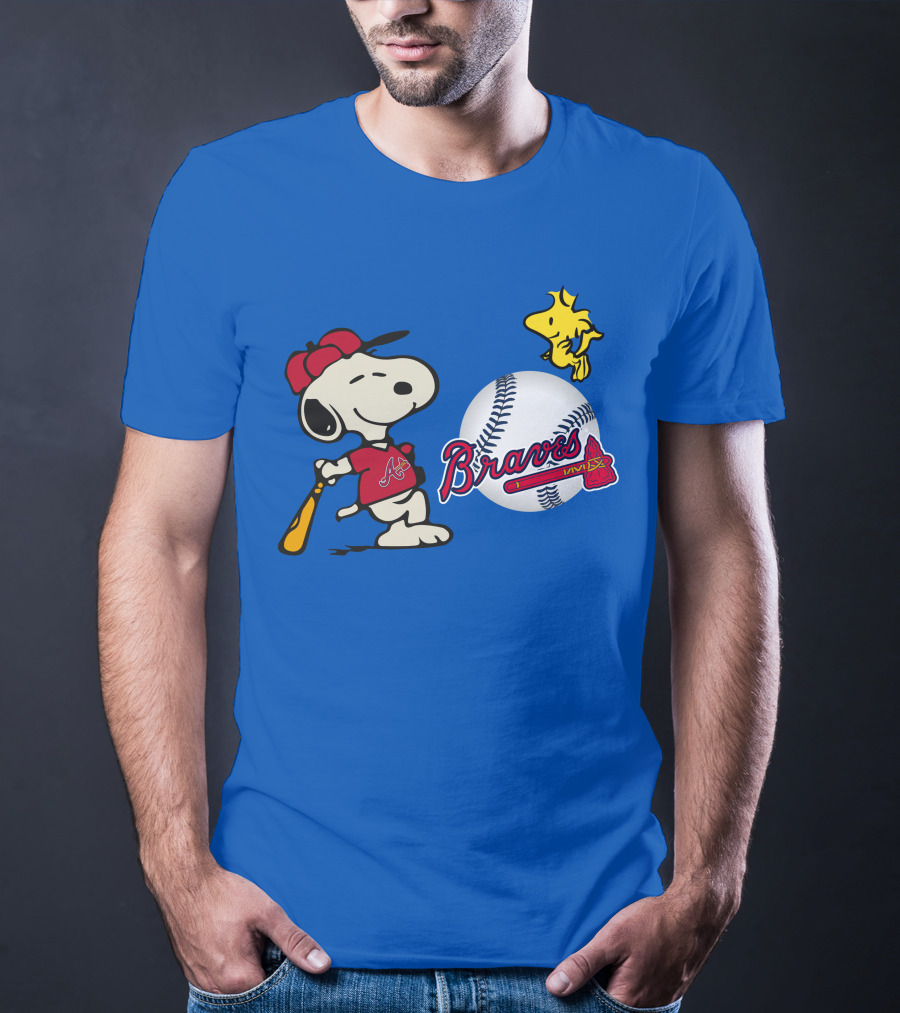 Braves Snoopy Woodstock Baseball Atlanta Peanuts T-Shirt
