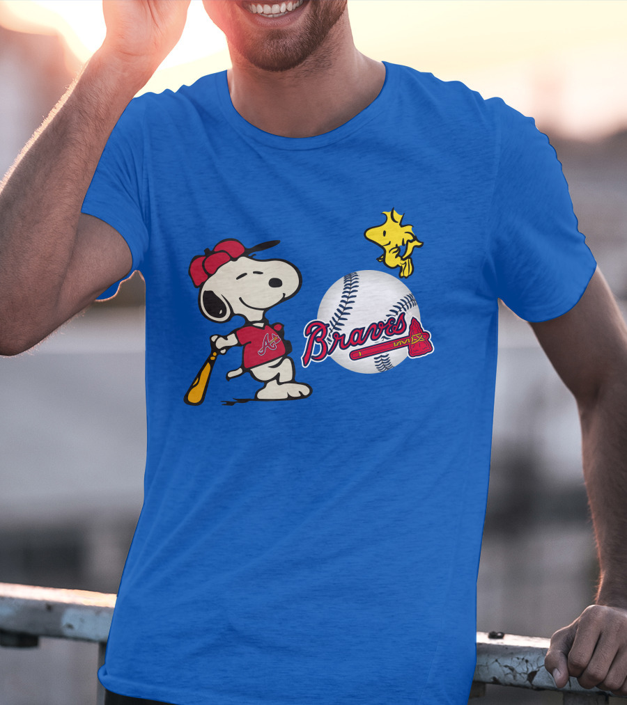 Braves Snoopy Woodstock Baseball Atlanta Peanuts T-Shirt