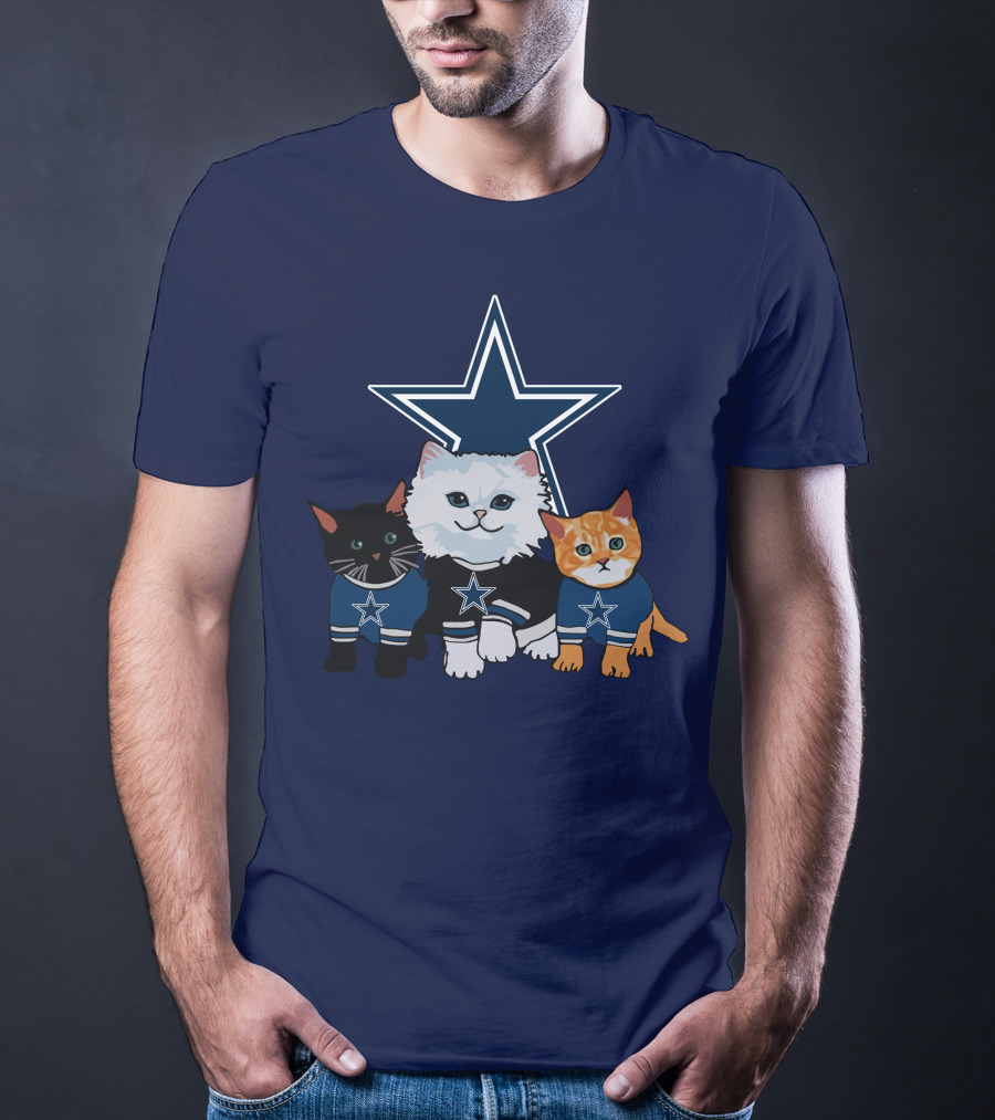 Dallas Cowboys Cute Cats With Star Logo Trio T-Shirt