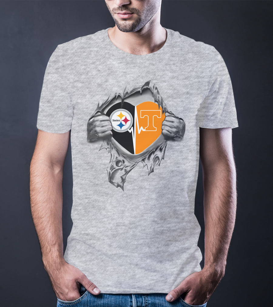 Steelers Tennessee Volunteers Heart T-Shirt