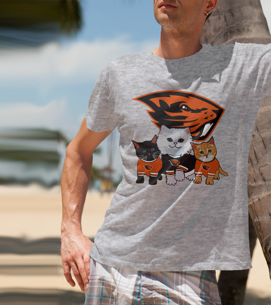 Oregon State Beavers Cats In Team Jerseys T-Shirt