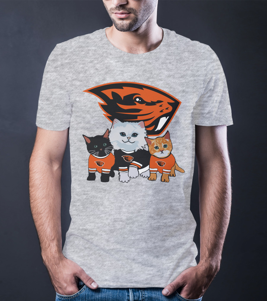 Oregon State Beavers Cats In Team Jerseys T-Shirt