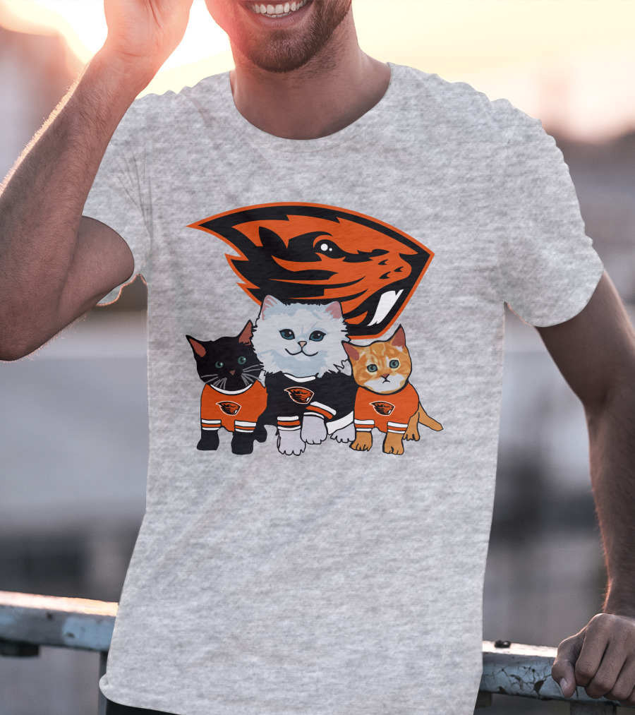 Oregon State Beavers Cats In Team Jerseys T-Shirt