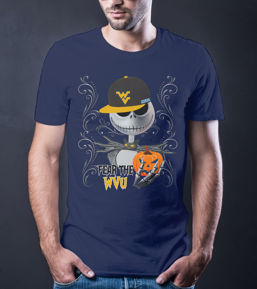 Fear The WVU Mountaineers Halloween Jack Skellington T-Shirt