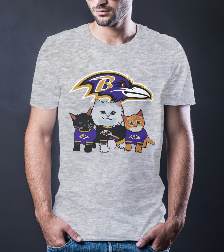 Baltimore Ravens Cats In Team Jerseys T-Shirt