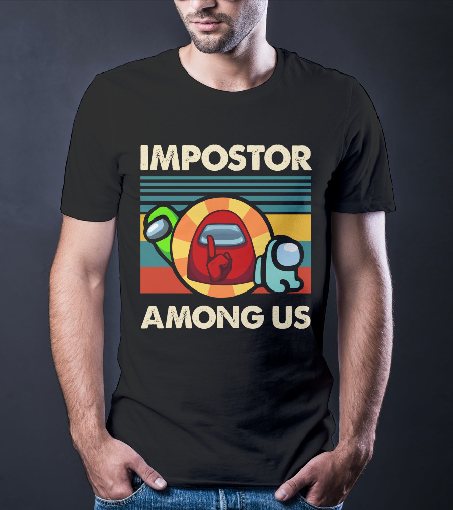 IMPOSTOR AMONG US Retro Crewmates T-Shirt