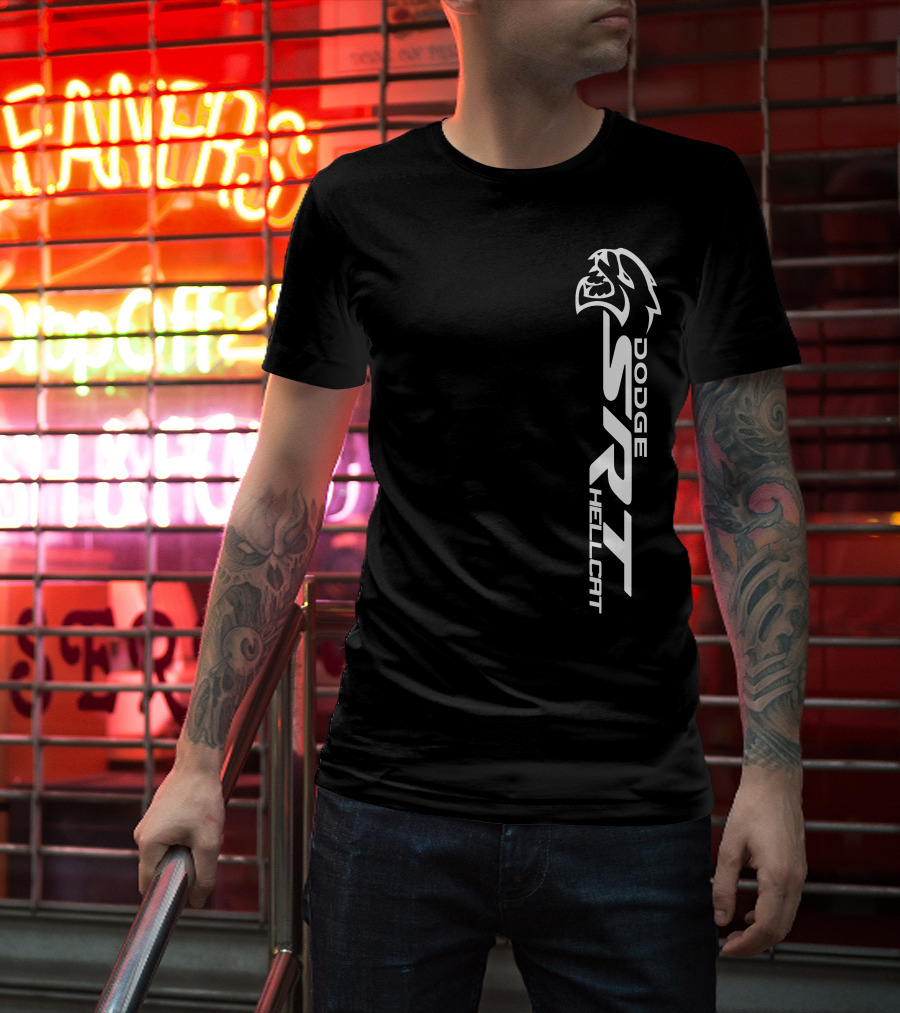 Dodge SRT Hellcat Logo With Cat Head T-Shirt
