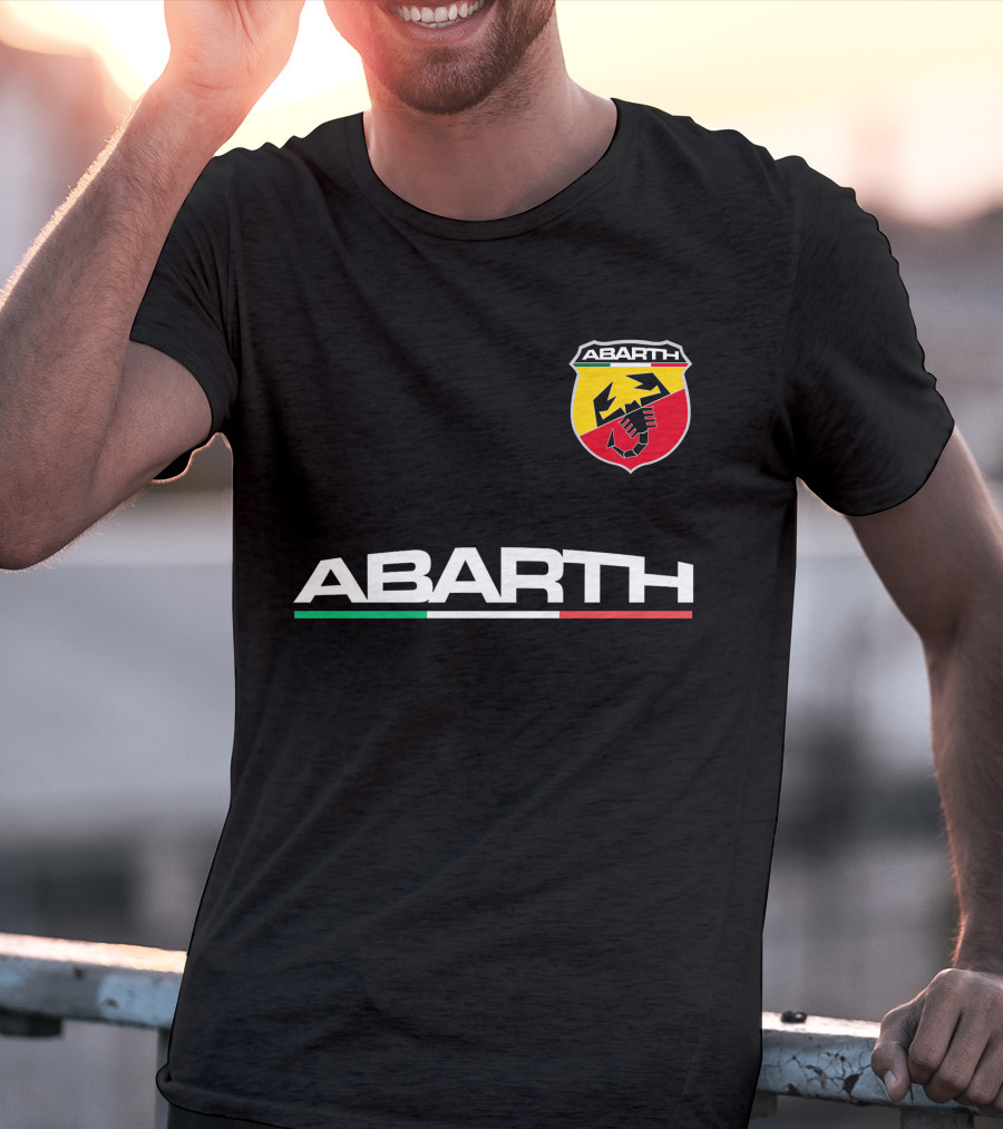 Abarth Scorpion Logo With Italian Flag Trim T-Shirt