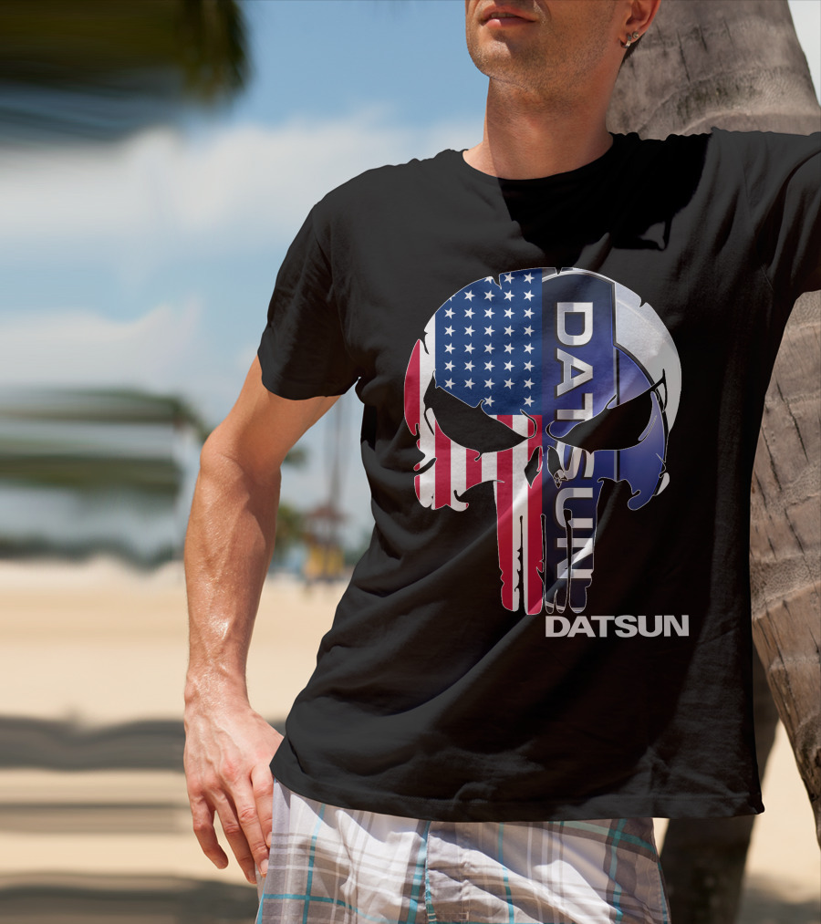 Datsun Punisher Skull American Flag T-Shirt