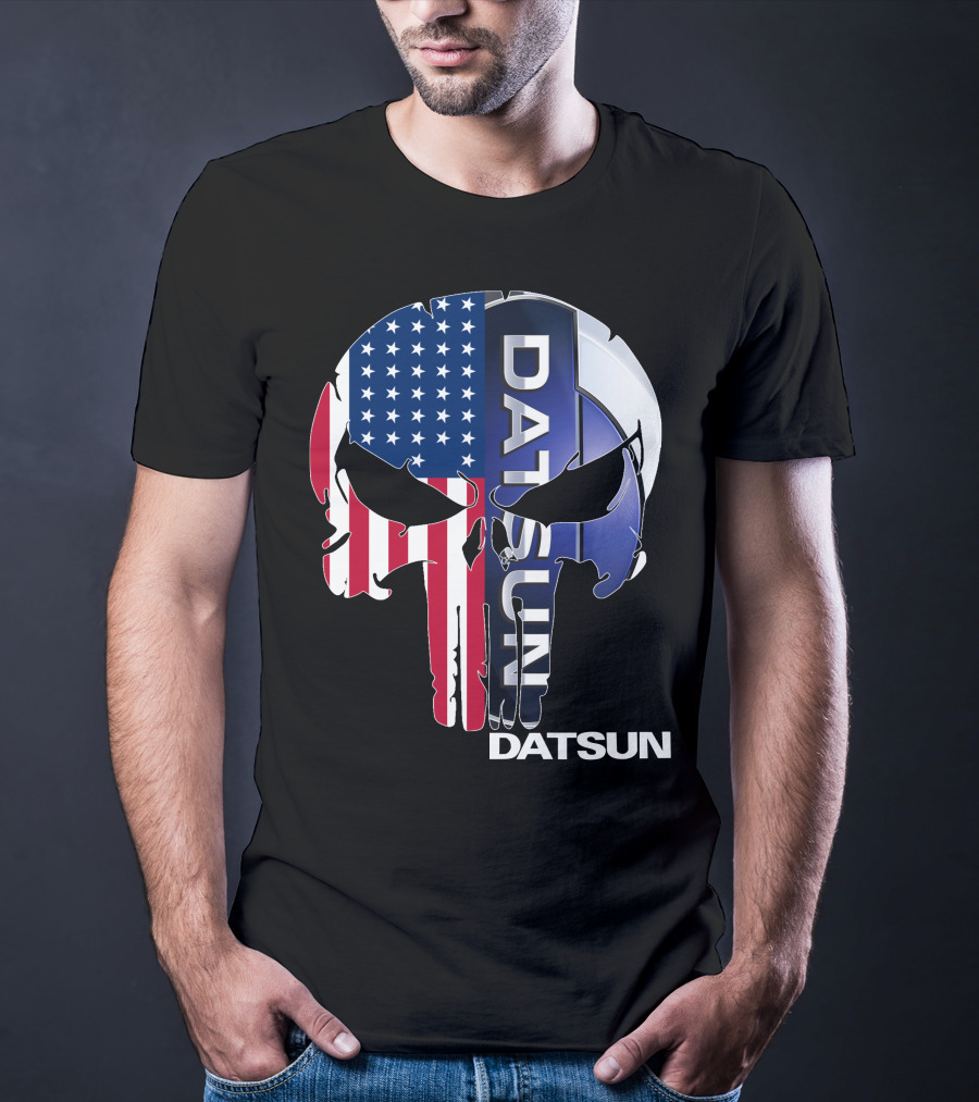 Datsun Punisher Skull American Flag T-Shirt
