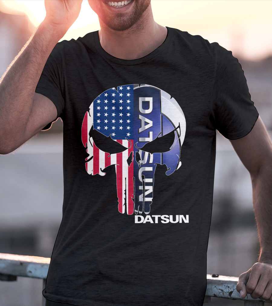 Datsun Punisher Skull American Flag T-Shirt