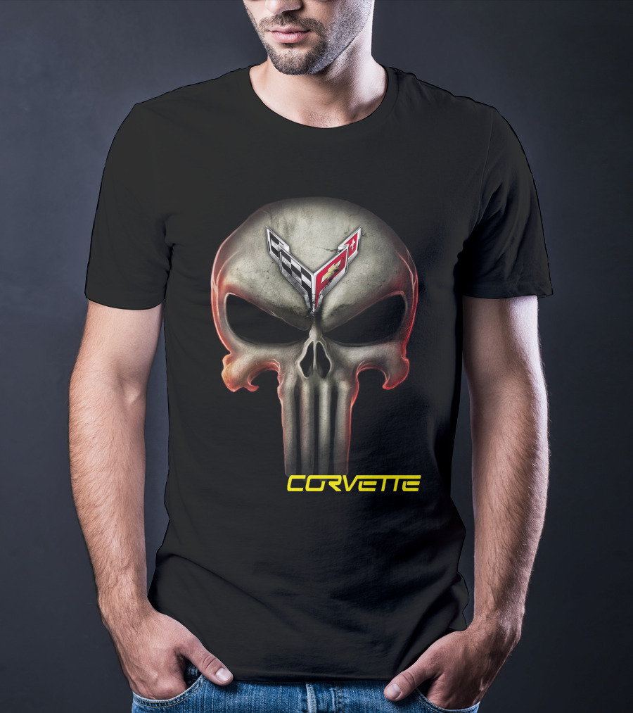 Corvette C8 Logo Skull T-Shirt