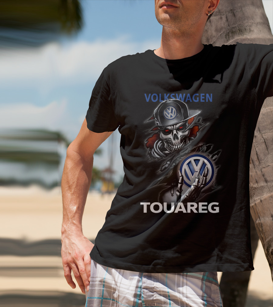 VOLKSWAGEN TOUAREG 05 Skull Logo Art Grim Reaper T-Shirt