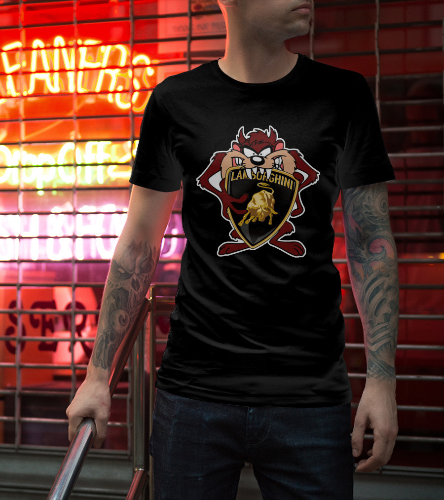 Taz Lamborghini Parody With Classic Logo And Iconic Character T-Shirt