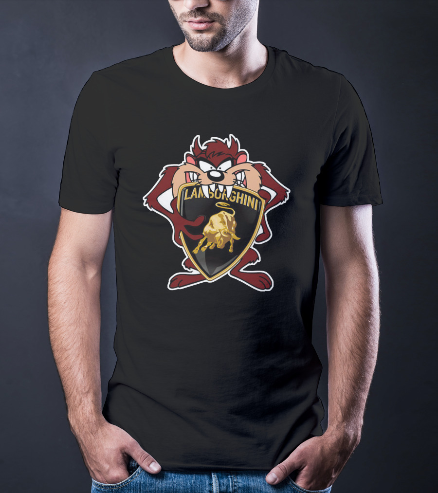 Taz Lamborghini Parody With Classic Logo And Iconic Character T-Shirt