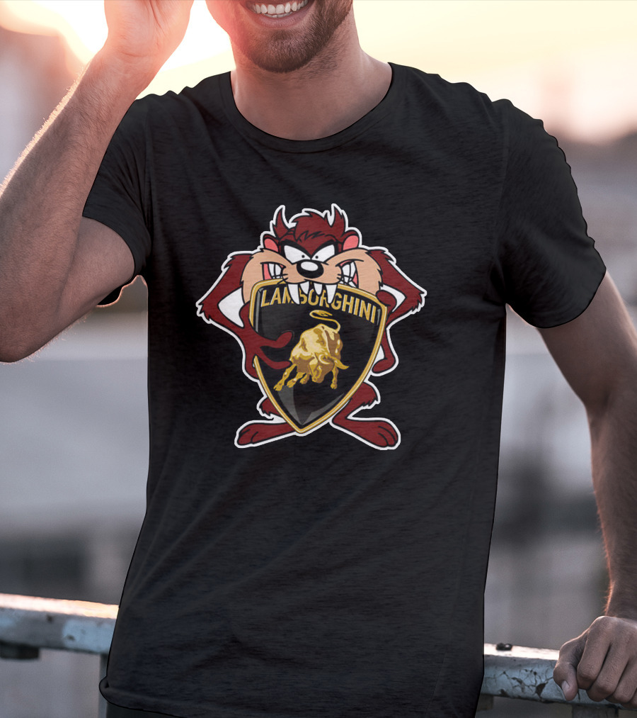 Taz Lamborghini Parody With Classic Logo And Iconic Character T-Shirt