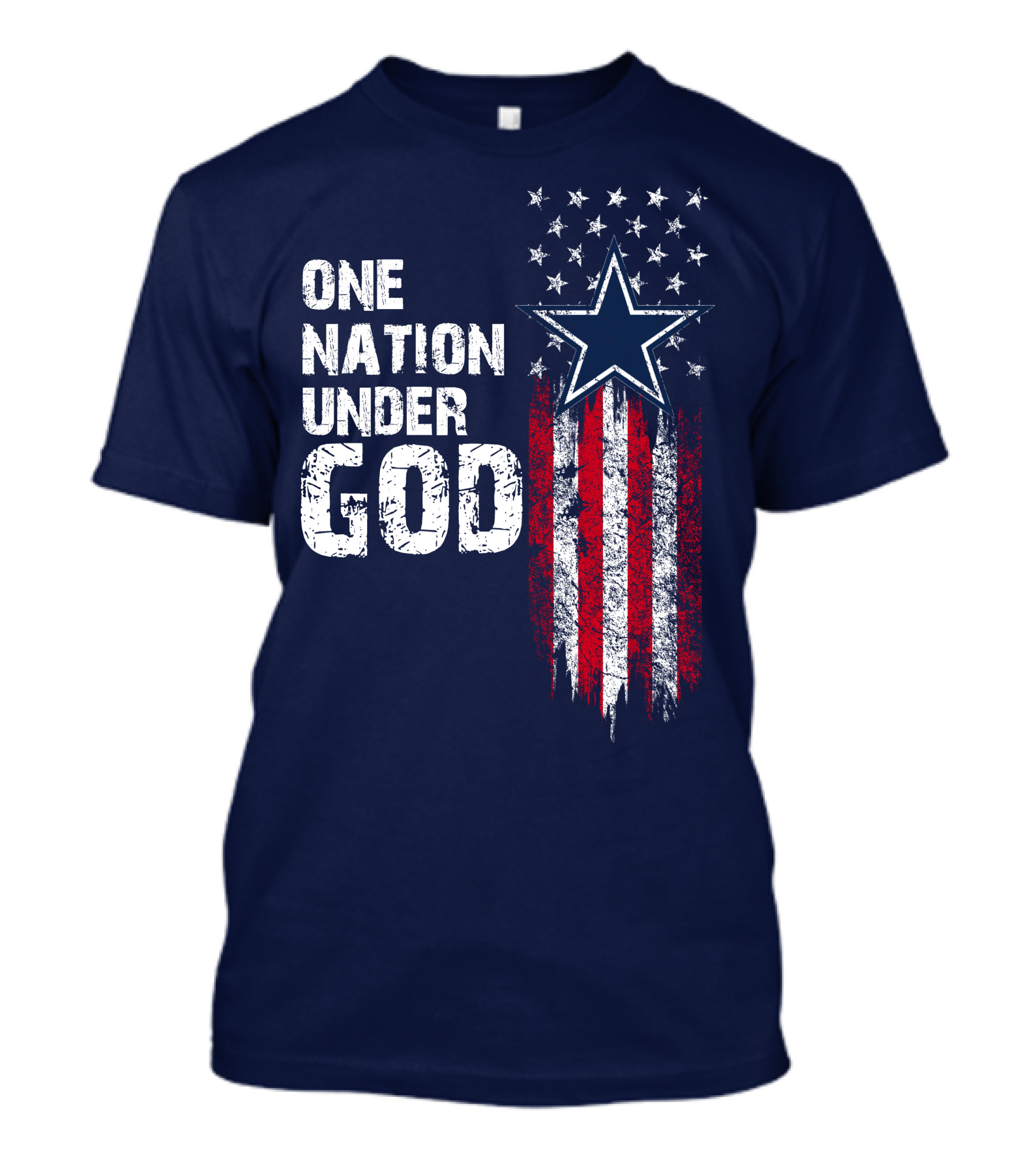 One Nation Under God Dallas Cowboys Star And Stripes T-Shirt