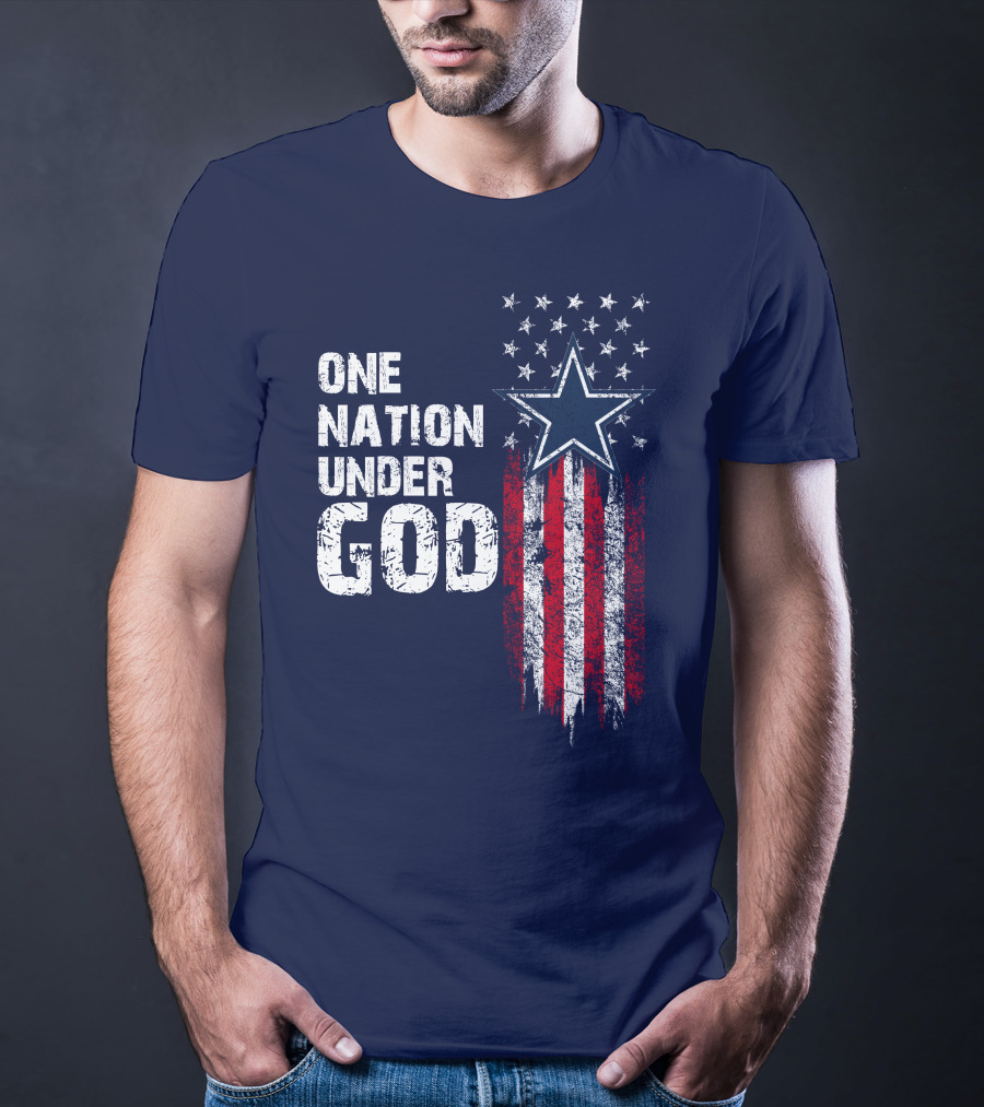 One Nation Under God Dallas Cowboys Star And Stripes T-Shirt