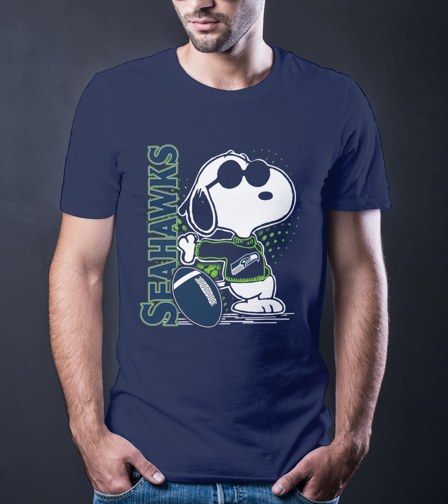 Seattle Seahawks Snoopy Football T-Shirt