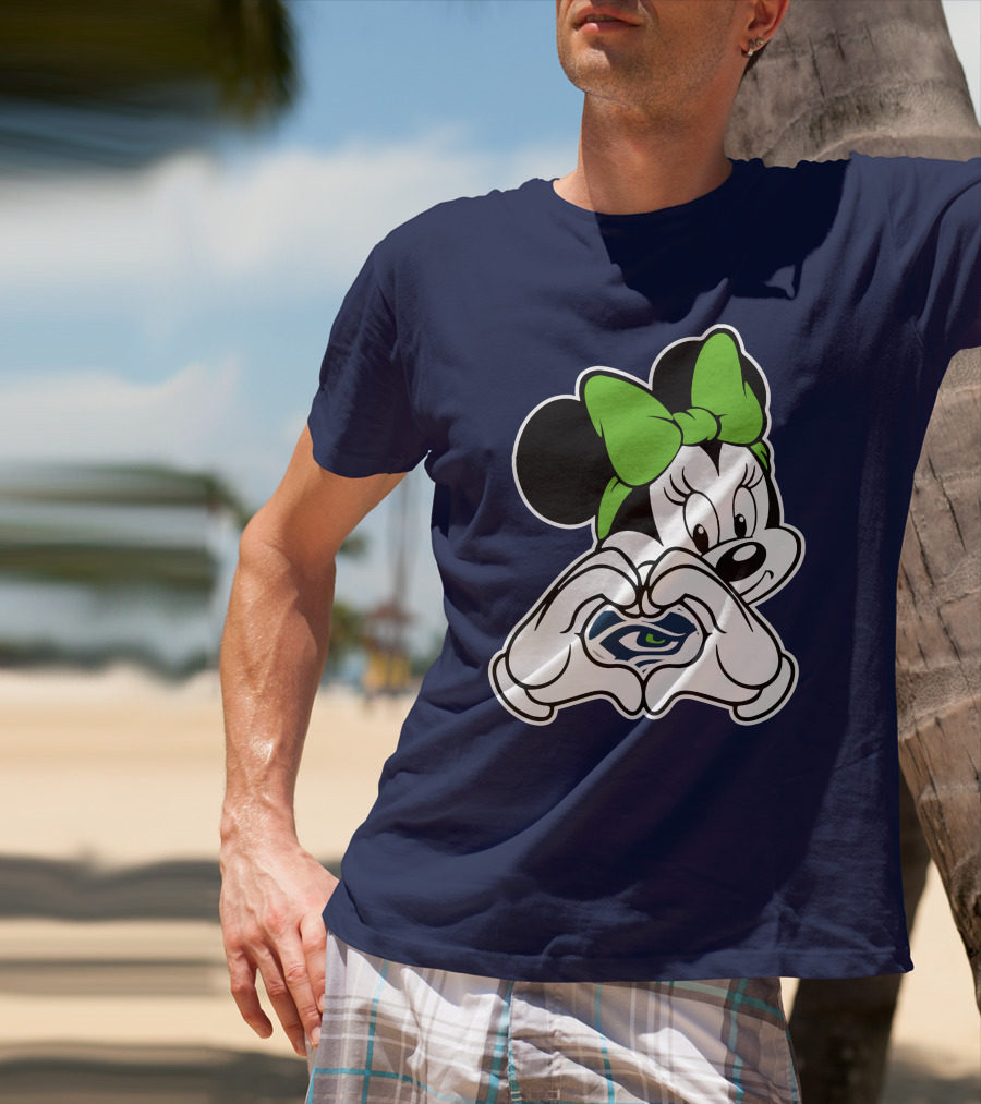 Seattle Seahawks Minnie Mouse Heart T-Shirt