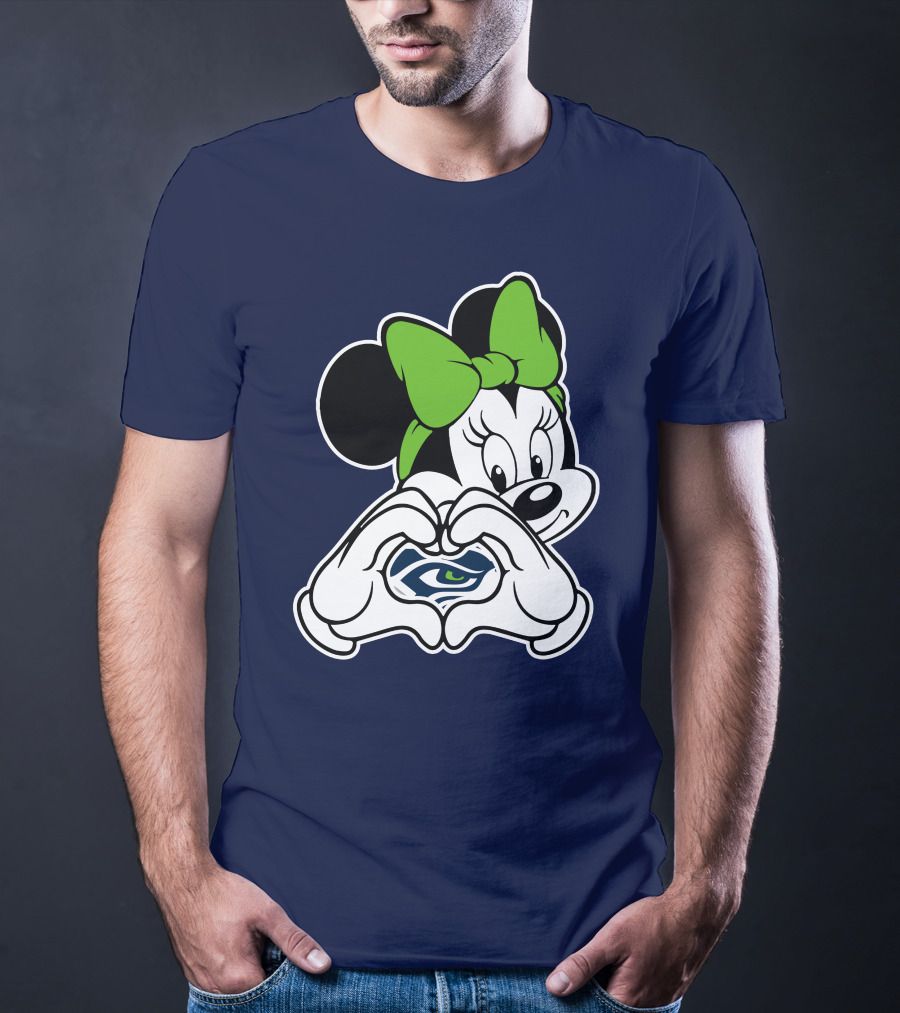 Seattle Seahawks Minnie Mouse Heart T-Shirt